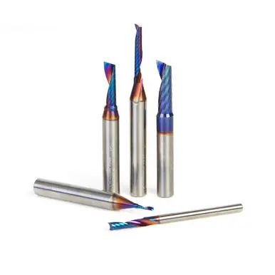Amana AMS-166-K 5-Pc CNC Spektra Plastic Cutting Spiral O-Flute 1/4 Shank Up-Cut Router Bit