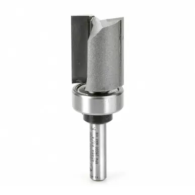 Amana 45464 Carbide Tipped Flush Trim Plunge Template 3/4 D x 1" CH x 1/4 Shank w/ Upper Ball