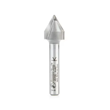Amana 45709 Carbide Tipped V Groove 60 Deg x 1/2 D x 5/8 CH x 1/4" Shank Router Bit