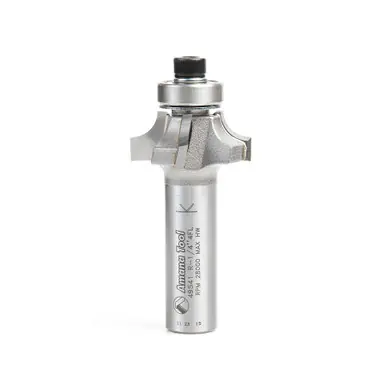 Amana 49541 Carbide Tipped 4 Flute Corner Rounding/Beading 1/4 R x 1-1/8 D x 7/16 CH x 1/2" Shank w/