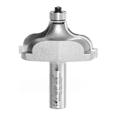 Amana 54127 Carbide Tipped Ogee Fillet 3/8 R x 2-1/4 D x 15/16 CH x 1/2" Shank w/ Lower Ball Bearing