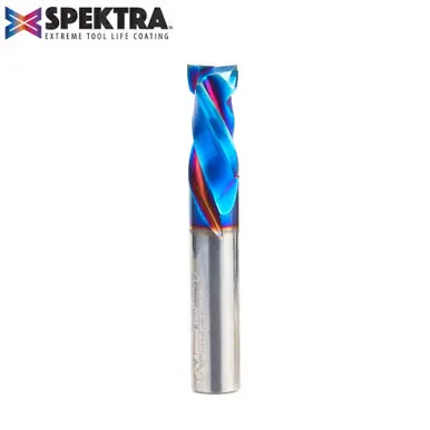 Amana 46027-K CNC Spektra Mortise Compression Spiral 12mm D x 25mm CH 12mm Shank 76mm Long 2 Flute