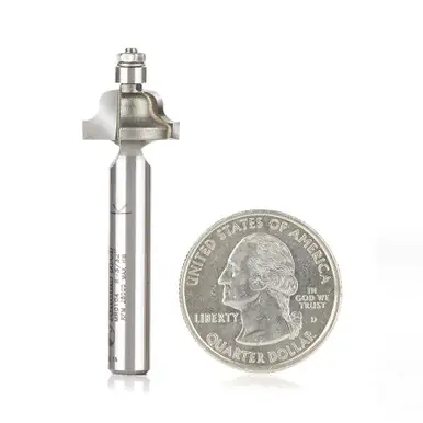 Amana MR0104 Miniature 3/32 R Roman Ogee w/ 3/16 D Ball Bearing x 9/16 D x 5/16 CH x 1/4" Shank