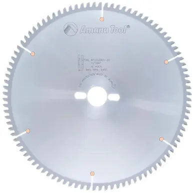 Amana 512961-30 Carbide Tipped Aluminum and Non-Ferrous Metals 12" D x 96T TCG, -6 Deg, 30MM Bore,