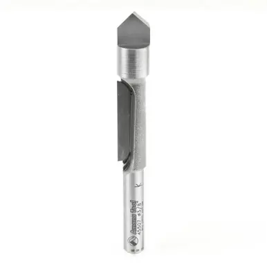 Amana 45507 Carbide Tipped Panel Pilot 3/8 D x 1" CH x 1/4 Shank Single Flute Router Bit