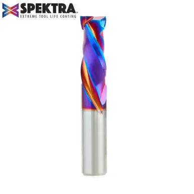 Amana 46354-K CNC Spektra Mortise Compression Spiral 1/2 D x 1-1/4 CH 1/2 Shank 3" 2 Flute Router
