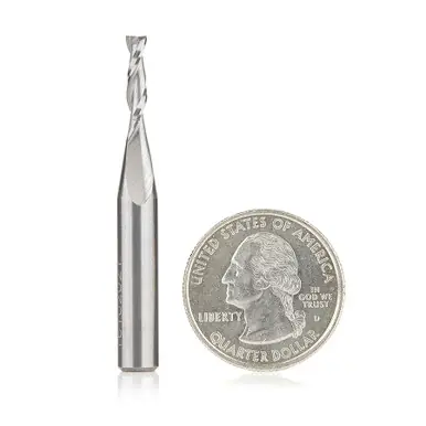 Amana 46100 Spiral Plunge 1/8 D x 1/2 CH x 1/4 Shank x 2" 2 Flute Up-Cut Router Bit