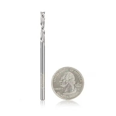 Amana 46180 Mini Spiral Compression 1/8 D x 13/16 CH x 1/8 Shank x 2-1/2" Router Bit