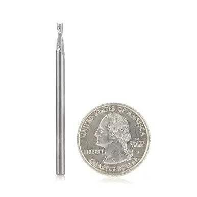Amana 46239 Spiral Plunge 3/32 Dia x 1/4 Cut Height x 1/8 Shank x 2" 2 Flute Down-Cut Router Bit