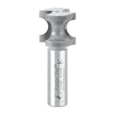 Amana 51556 Carbide Tipped Bullnose 13/64 R x 7/8 D x 3/4 CH x 1/2" Shank Router Bit