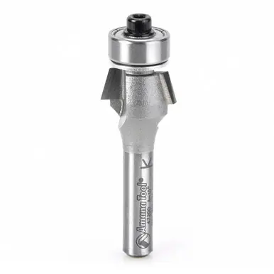 Amana 47200 Carbide Tipped Bevel Laminate Trim 15 Deg Angle x 5/8 D x 9/32 CH x 1/4" Shank w/ Ball