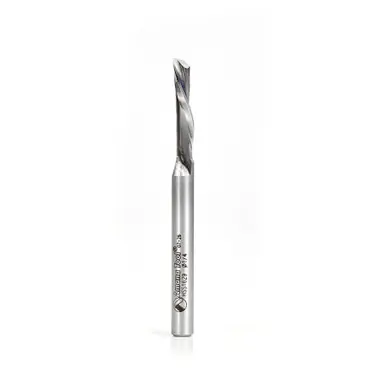 Amana HSS1629 HSS Spiral Aluminum Cutting Single Flute Down-Cut 1/4 D x 1 CH x 1/4" Shank Router Bit