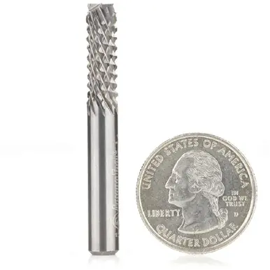 Amana 46099 End Mill Point Diamond Pattern, Composite Cutting 1/4 Dia x 3/4 Cut Height x 1/4 Shank x