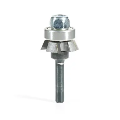 Amana 47408 Carbide Tipped 4 Wing Single Bevel Trim Cutter Assembly 25 Deg x 1-1/16 D x 1/4 CH x