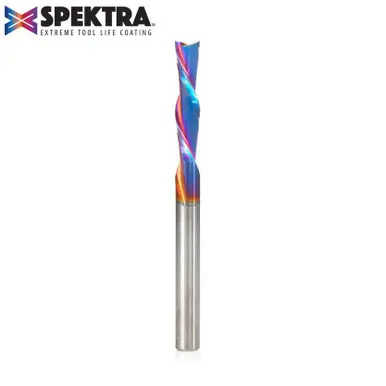 Amana 46416-K Spektra Spiral Plunge 1/4 Dia x 1-1/8 CH x 1/4 Shank 3" Down-Cut Router Bit