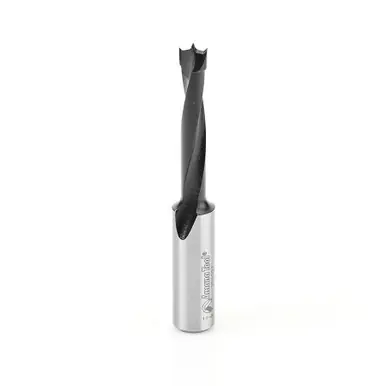 Amana 204007 Carbide Tipped Brad Point Boring Bit R/H 1/4 D x 70mm Long x 10mm Shank