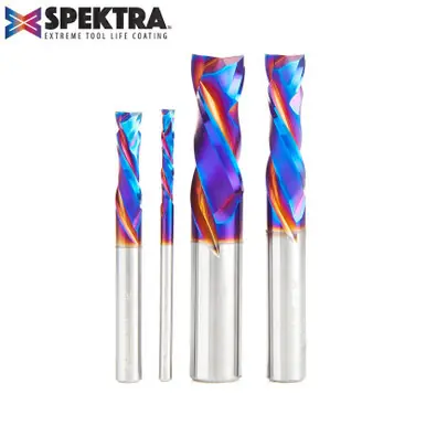 Amana AMS-181-K 4-Piece CNC Spektra Coated Compression Spiral Router Bit Pack