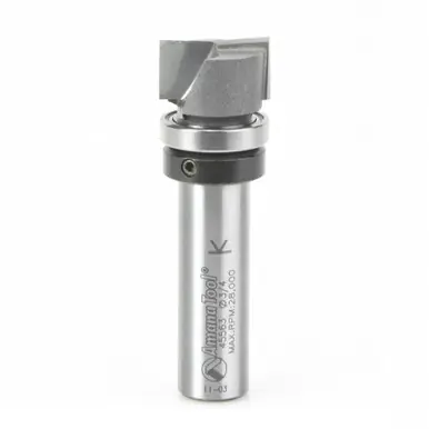Amana 45563 Carbide Tipped Bottom Cleaning 3/4 D x 7/16 CH x 1/2" Shank w/ Upper Ball Bearing &