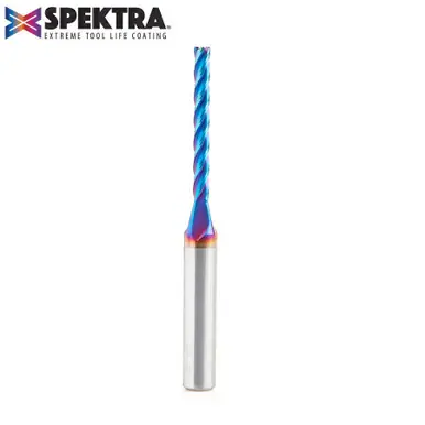 Amana 46292-K CNC Spektra Spiral 2D/3D Carving 0.10 Deg Tapered Angle Flat Bottom x 1/8 D x 1-3/32