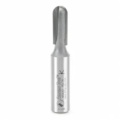 Amana 45930 Carbide Tipped Core Box 3/16 R x 3/8 D x 1" CH x 1/2 Shank Extra Deep Router Bit