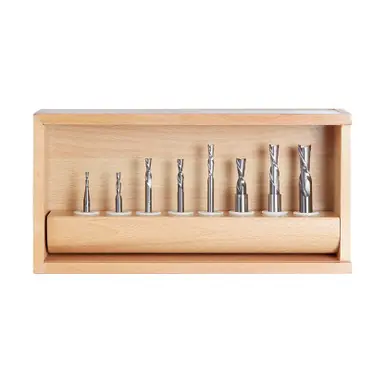 Amana AMS-123 8-Pc CNC Down-Cut Spiral Router Bit Collection