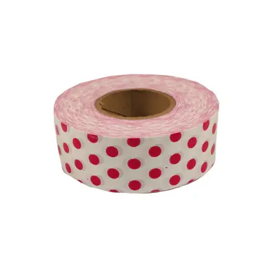 CH Hanson 17067 - Standard White w/Red Polka Dot Flagging Tape (12pk)