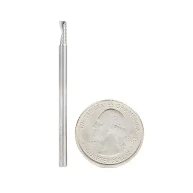 Amana 57314 Metric CNC Spiral O-Single Flute, Plastic Cutting 3 D x 8 CH x 3 Shank x 50mm Long