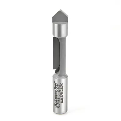 Amana 45510 Carbide Tipped Panel Pilot 1/2 D x 1-3/16 CH x 1/2" Shank Single Flute Router Bit