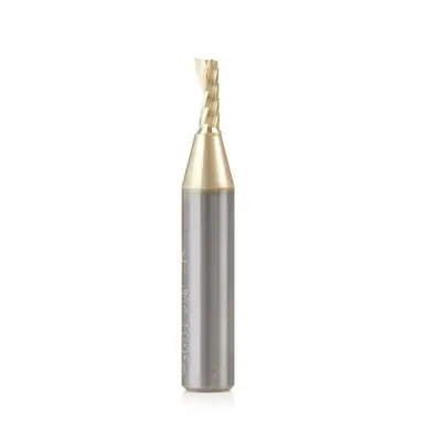 Amana 51373-Z Spiral O-Single Flute, Aluminum Cutting 1/8 D x 5/16 CH x 1/4 Shank x 1-1/2" Up-Cut