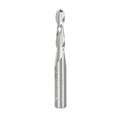 Amana 46425 Up-Cut Spiral Ball Nose 3/32 Radius x 3/16 Dia x 3/4 Cut Height x 1/4 Shank x 2" x 2
