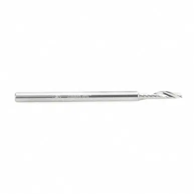 Amana 51403 Spiral O-Single Flute, Plastic Cutting 1/4 D x 1-3/8 CH x 1/4 Shank x 3" Up-Cut CNC