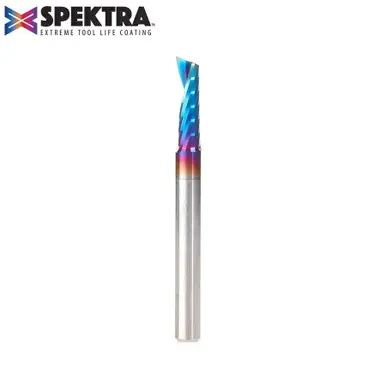 Amana 51412-K Spektra Coated Spiral O-Single Flute, Plastic Cutting 3/16 D x 5/8 CH x 3/16 Shank x