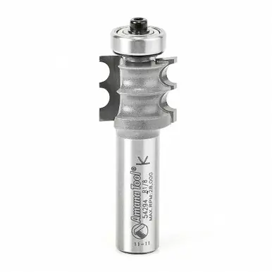 Amana 54294 Carbide Tipped Double Beading 1/8 R x 7/8 D x 3/4 CH x 1/2" Shank Router Bit