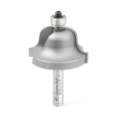Amana 49204 Carbide Tipped Roman Ogee 1/4 R x 1-3/8 D x 13/16 CH x 1/4" Shank w/ Lower Ball Bearing
