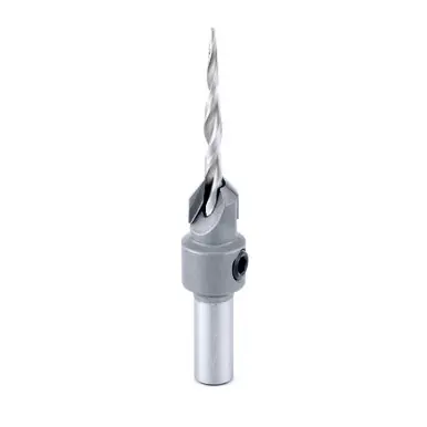 Amana 55604 Carbide Tipped Countersink Taper 6 Screw 3/8 D x 9/64 Drill D x 5/16 Round Shank