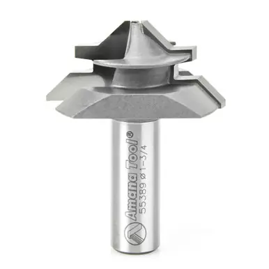 Amana 55389 Carbide Tipped Lock Miter 45 Deg x 1-3/4 D x 7/8 CH x 1/2" Shank Router Bit for 3/8 -