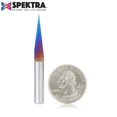 Amana 45611-K Spektra 15 Degree Engraving 0.005 Tip Width x 1/4 Shank x 2-1/4" Signmaking Router Bit