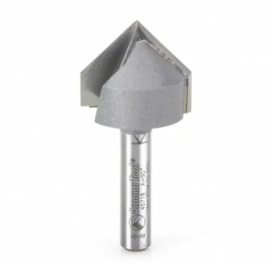 Amana 45718 Carbide Tipped V Groove 90 Deg x 7/8 D x 3/4 CH x 1/4" Shank Router Bit