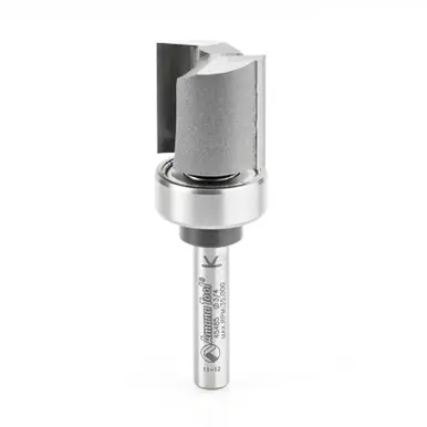 Amana 45485 Carbide Tipped Flush Trim Plunge Template 3/4 D x 3/4 CH x 1/4" Shank w/ Upper Ball