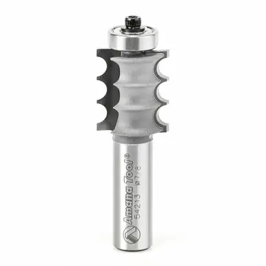 Amana 54213 Carbide Tipped Triple Bead 1/8 R x 7/8 D x 1" CH x 1/2 Shank w/ Lower Ball Bearing