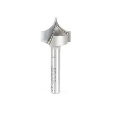 Amana 56127 Carbide Tipped Point Cutting Roundover 3/8 R x 3/4 D x 5/8 CH x 1/4 Shank x 2" Router