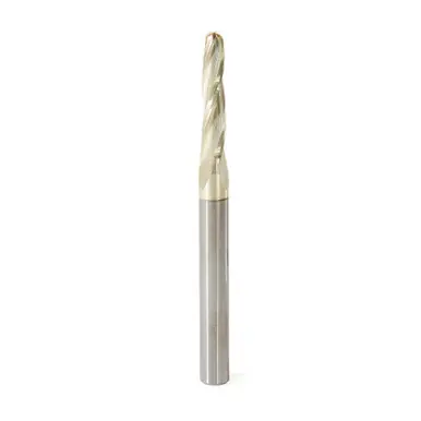 Amana 46298 CNC 2D/3D Carving 1 Deg Tapered Angle Ball Nose x 3/16 D x 3/32 R x 1 CH x 1/4 Shank x