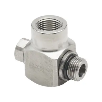 Reelcraft S602682-2 - 1/2" NPT(F) x 3/4"-16 UNF(M) Stainless Steel Swivel, FKM Seals, 3000 psi