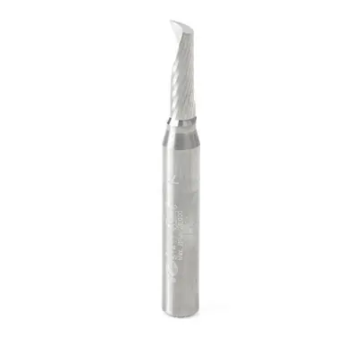 Amana 51417 Spiral O-Single Flute, Plastic Cutting 3/16 D x 5/8 CH x 1/4 Shank x 2" Up-Cut CNC