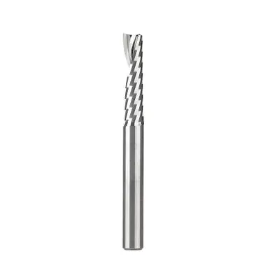Amana 51405 Spiral O-Single Flute, Plastic Cutting 1/4 D x 1 CH x 1/4 Shank x 2-1/2" Up-Cut CNC