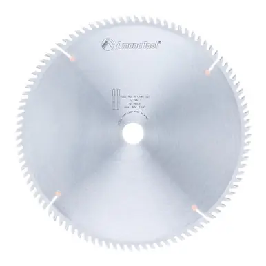 Amana TB12961 Carbide Tipped Thin Kerf Trim 12" D x 96T TCG, 10 Deg, 1" Bore, Circular Saw Blade