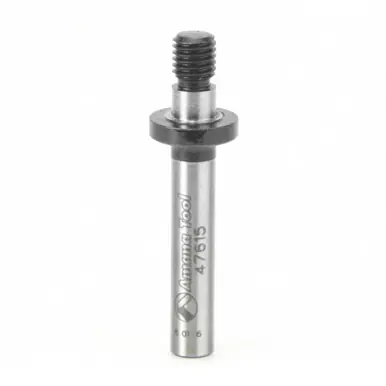 Amana 47615 Router Arbor w/ Hex Nuts and Washers 1/4-28 NF D x 15/32 Height x 1/4" Shank