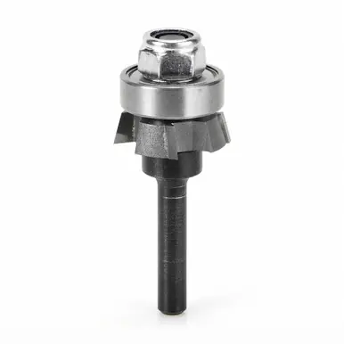 Amana 47404 Carbide Tipped 4 Wing Single Bevel Trim Cutter Assembly 15 Deg Angle x 1" D x 1/4 CH x