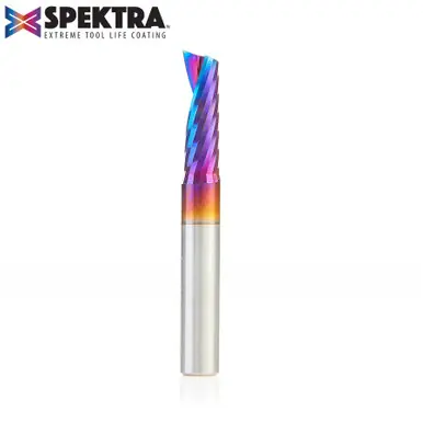 Amana 51404-K Spektra Coated Spiral O-Single Flute, Plastic Cutting 1/4 D x 3/4 CH x 1/4 Shank x 2"