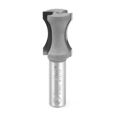 Amana 51582 Carbide Tipped Convex Edging 23/32 R x 13/16 D x 1-1/4 CH x 1/2" Shank Router Bit
